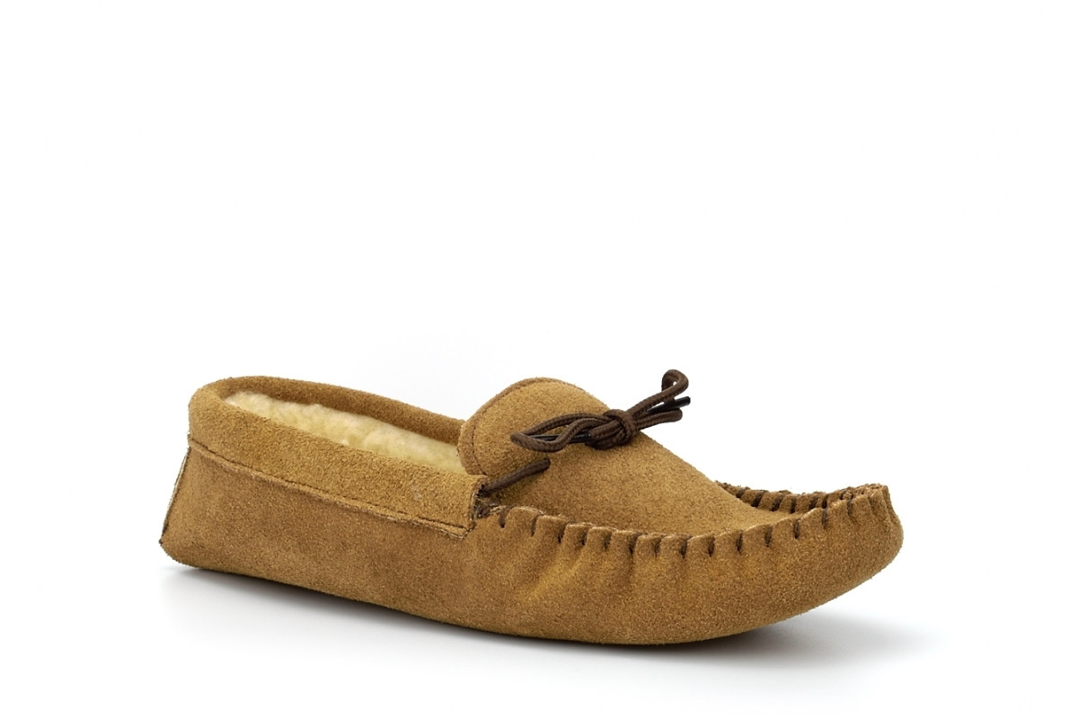 SAOLA Ciabatte mocassino uomo JAKE scamosciate vera suola scamosciata (no plastica) pelle tortora