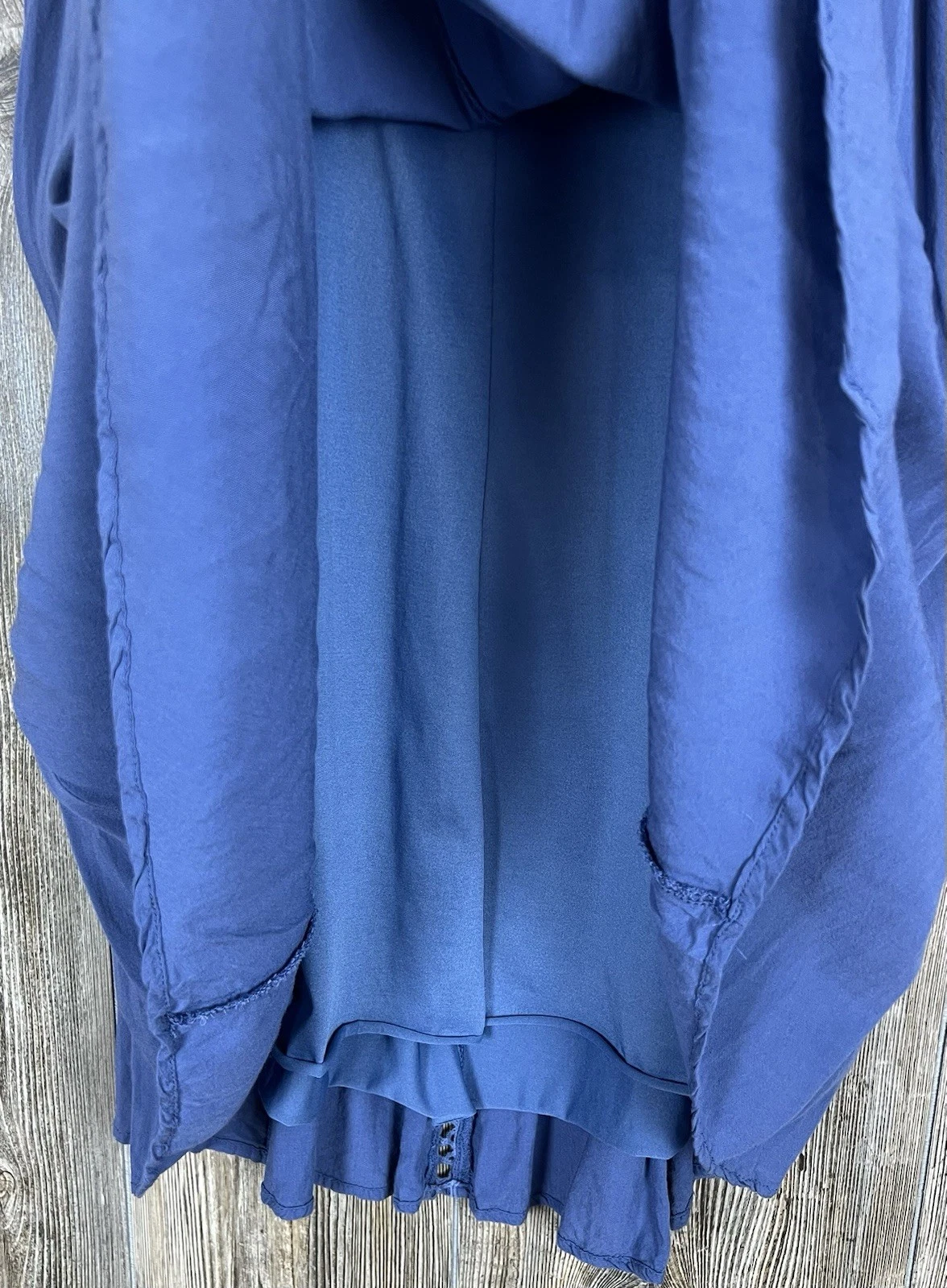 VETEMENTS Mini Abito Entro Blu Uncinetto Taglia S Boho Cottagecore Femminile Romantico Chic