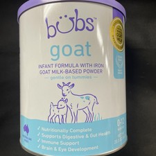 Bubs Whole Goat Milk Formula with Iron, Goat Milk-Based Powder, for Infants 0-12