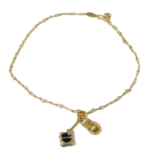 LOUIS VUITTON（LV） LOUIS VUITTON Collana Collier Chene Tronco Uovo Minigramma Smalto Oro Noir M68933