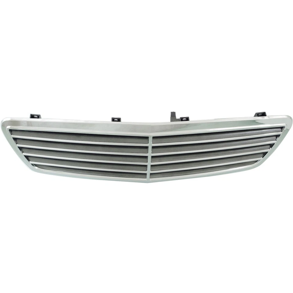 Grille For 2003-2006 Mercedes Benz S430 S500 Chrome Shell w/ Gray Insert Plastic - Image 4 of 4