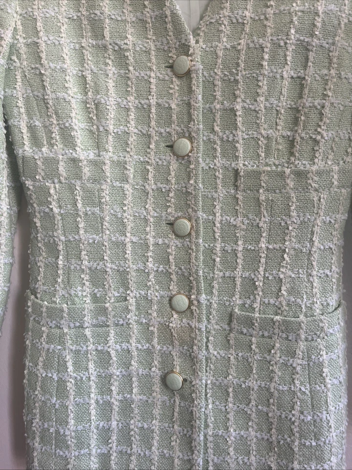 Traje Blazer Chaqueta + Conjunto Falda Vintage ESCADA Pastel Tweed Check 2 piezas Foto 4 de 4