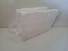 4 Pack White Mesh Shower Caddy 10x6.5x4.5 Zipper Handle Quick Dry Gym Dorm