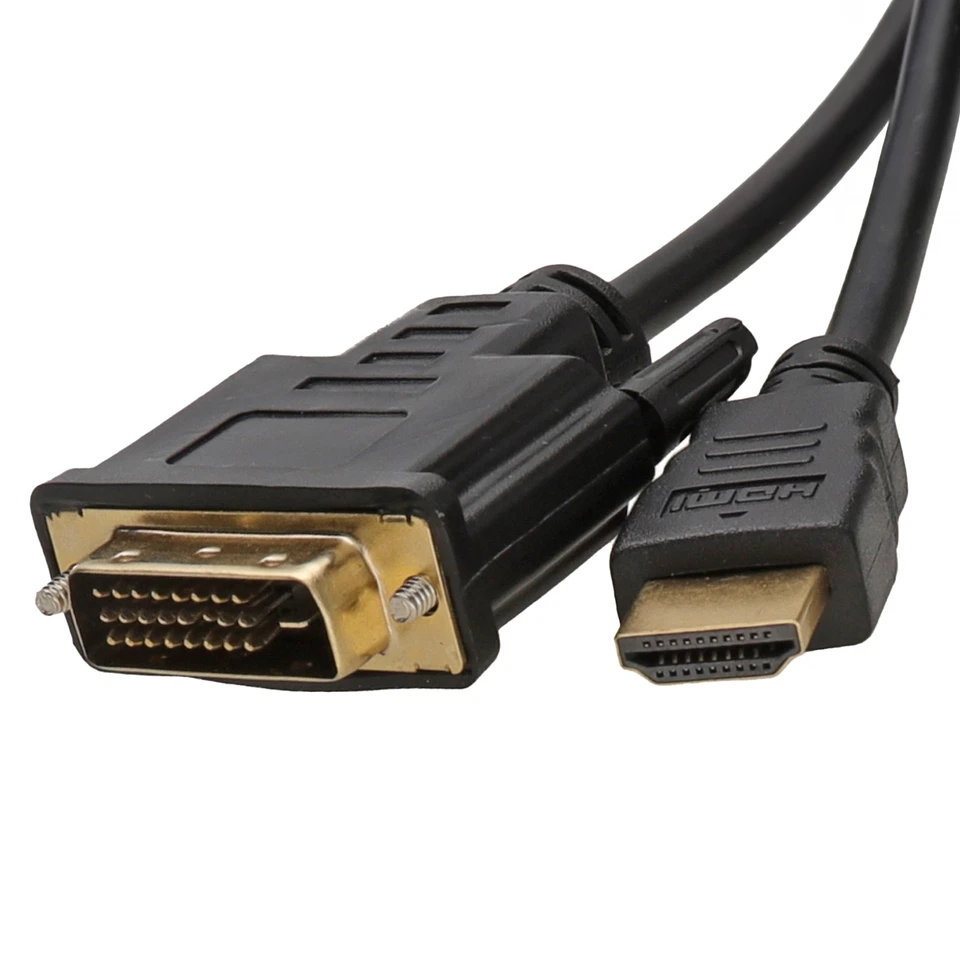 DVI-D 24+1Pin Männlich Zu HDMI Digital Kabel Leitung GOLD 3M - Bild 2 von 4