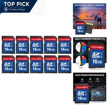 Indmem 16GB SD Card 10 Pack UHS-I Class 10 MLC Flash Memory for Cameras, DSLR
