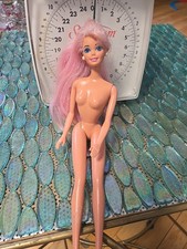 Barbie Fountain Mermaid Doll Pink Hair Tinsel Bangs HTF Nude  Estate LV #329