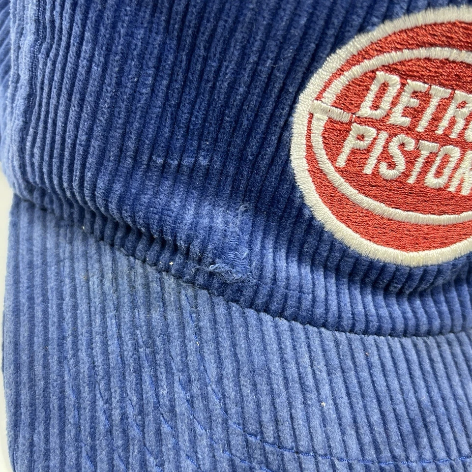 Винтажная мужская синяя вельветовая бейсболка Detroit Pistons 80-х с вышитым логотипом кепка NBA - Изображение 4 из 4