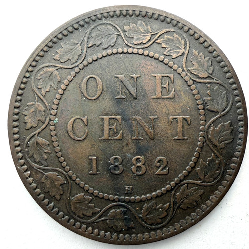 1882-H Canadian Large Cent Nice Brown Color Sharp Details Queen Victoria