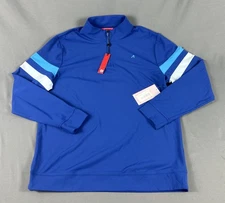 Redvanly Golf Pullover Wilson Neck Logo 1/4 Zip Medium Blue Polyester MSRP $165