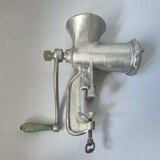 Almi 10 Manual Clamp-On Meat Grinder Mincer Metal Silver Made in England