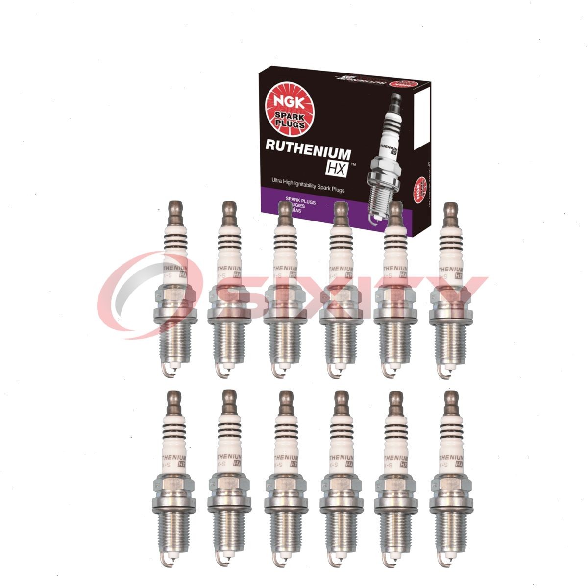 12 pcs NGK Ruthenium HX Spark Plugs for 1997 Porsche 911 3.6L H6 - Engine db