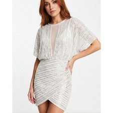 Asos Design White Bodycon Short Dress Women Size 6