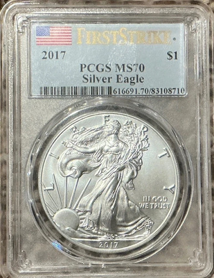 #ad #ad ✅ 2017 P $1 AMERICAN SILVER EAGLE COIN FIRST STRIKE PCGS MS70 FLAG LABEL ✅ $101.99