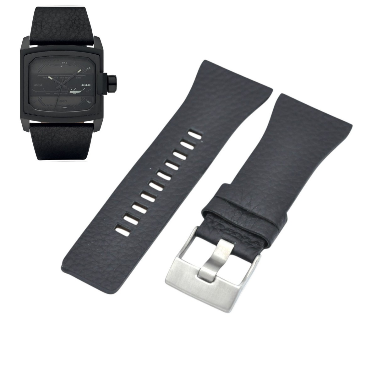 DZ1463 32mm Black Leather Watch Strap For Diesel | eBay