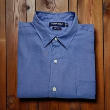 Polo Golf Ralph Lauren Driver Kashmir Blue Linen Button Down Shirt Mens Size XL