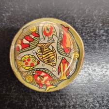 Vintage Milk Cap Fish Puzzle Game "Drink More Milk" Dental Health Ephemera