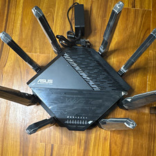 ASUS RT-BE96U BE19000 Tri-Band Wireless Router, 4-Port 10GbE LAN, Black