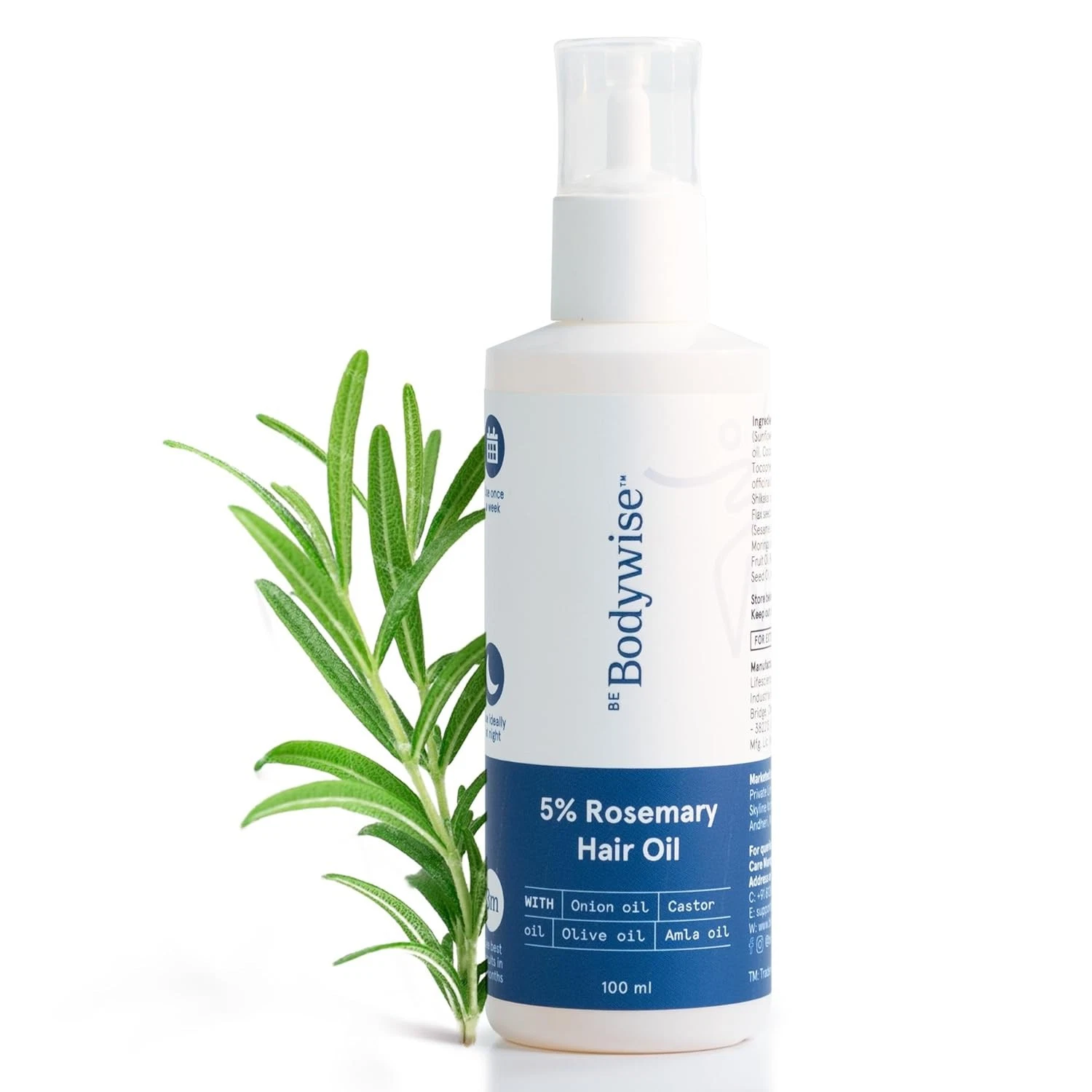 Be Bodywise 5% Rosemary Hair Growth Oil 100ml | With Goodness Reduces Hair Fall
Opens in a new windo
