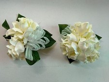 Handmade gardenia wrist corsage and boutonniere Set