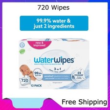 WaterWipes Sensitive Newborn Baby Wipes, 99.9 Water, Unscented Hypoallergen