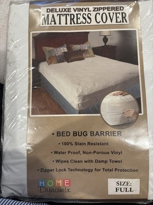 Home Dynamic Deluxe Vinyl Zippered Mattress Cover Full 54 X 78 Waterproof
