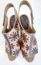 Spring Step L'Artiste Women's 7.5 - 8 Racquel Flower Leather Sandals Size 38 EU 