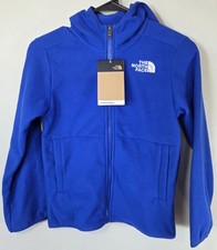 The North Face Teen Small Blue Glacier Full Zip Hooded Sweatshirt Jacket 7/8 New