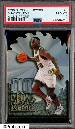 1996-97 Skybox E-X2000 A Cut Above #6 Shawn Kemp Supersonics PSA 8 NM-MT