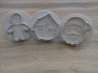 3 X PAVONI CHRISTMAS SPRUNG  CAKE DECORATING CUTTERS GINGERBREAD HOUSE MAN SANTA