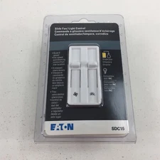 Eaton SDC15-W-K 3 Speed Slide Fan / Light Control With Non-Preset White SDC15