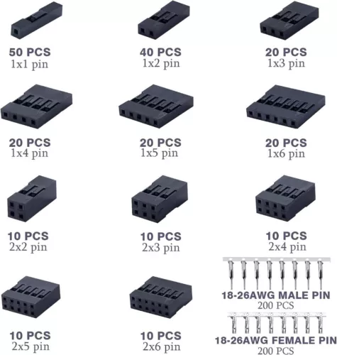 620x Sortiment Pinheader Buchsenstecker 2,54mm Dupont Raster + Crimpkontakte Set - Bild 6 von 16
