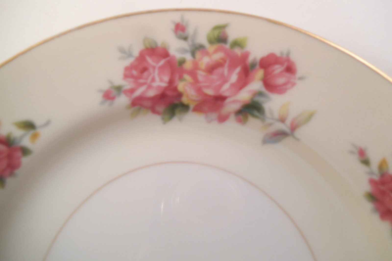 Vintage Kyoto China Occupied Japan Set of 6 Salad Plates Pink Flowers