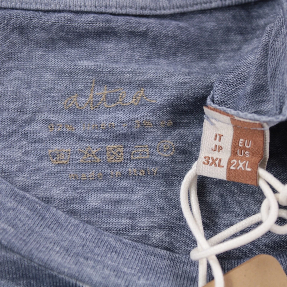 Camiseta informal manga corta Altea nueva con etiquetas talla 2XL azul EE. UU. mezcla de lino tie-dye Foto 4 de 4