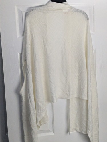 NWOT Merona Cape Wrap Ivory Sweater Tear Drop Front Size OSFM - Picture 7 of 13