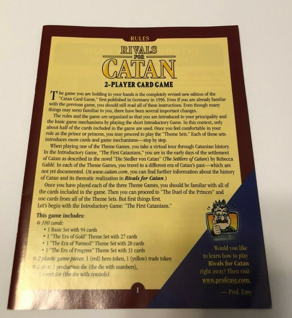 Rivals For Catan Deluxe 2 Player Card Game Klaus Teuber Asm Cn3134 For Sale Online Ebay