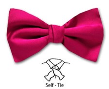Men's Solid Satin Self Tie Bowtie- NWT