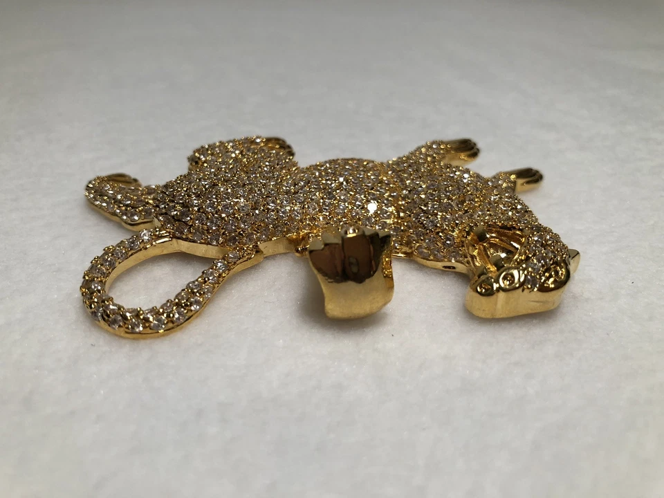 HIP HOP HIGH END CZ GOLD PANTHER PENDANT - Image 4 of 4