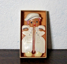 Vintage Japan Plastic Floating Bath Thermometer With Box Bathwater Girl