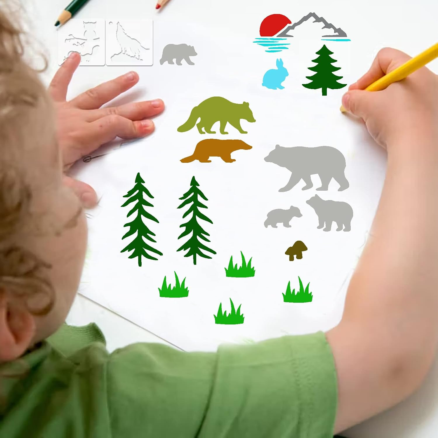 Small Stencils for Painting on Wood Reusable, 3 Inch Reusable Stencil for Craft 