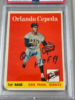 Orlando Cepeda Signed 1958 Topps Card #343 PSA 10 Auto HOF