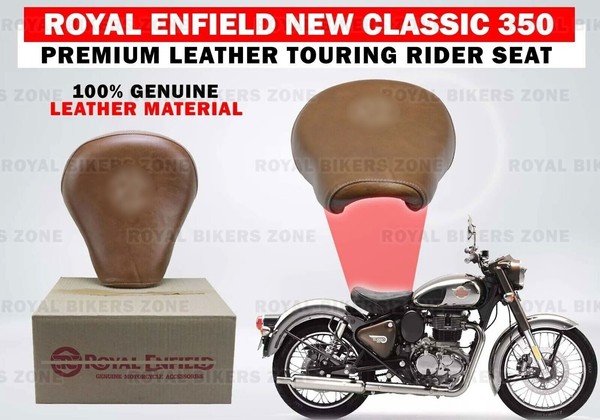 "Brauner \"Echtleder Tourenfahrersitz\" Tanne FüR Royal Enfield New Classic 350"-image