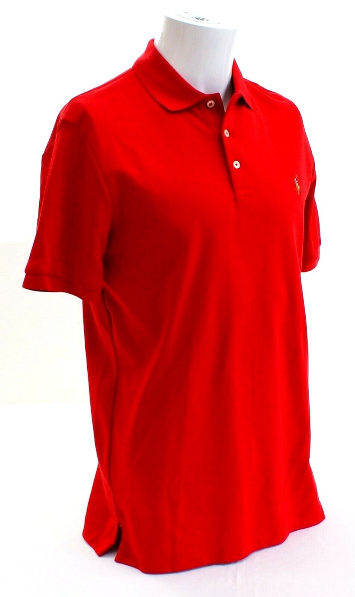S　Polo by Ralph Lauren 1st Type Polo Ralph Lauren Red Classic Fit Short Sleeve Polo Shirt Men's