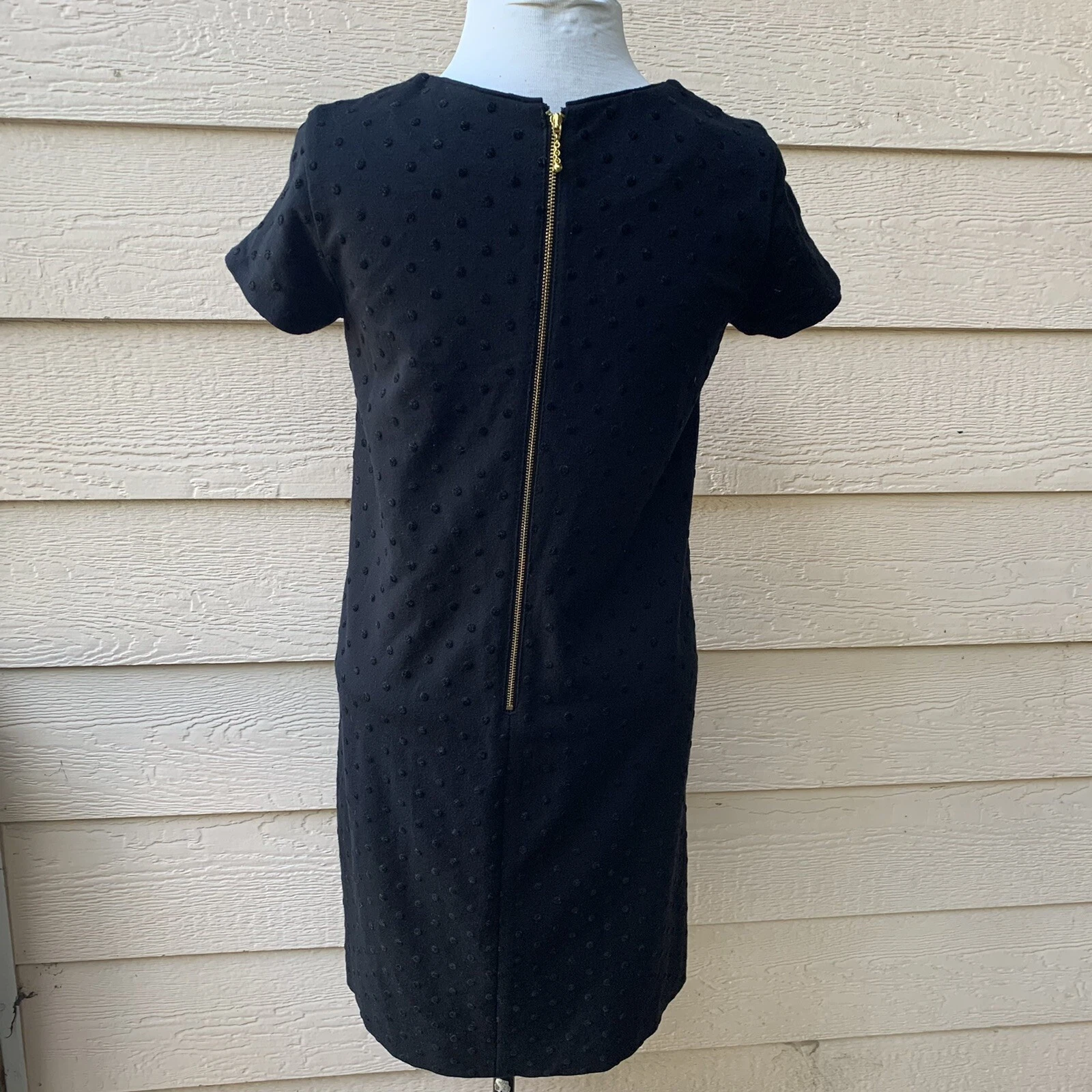 Kate Spade Nero Gail Ponte Manica Corta Cambio Pois Casual Cocktail S