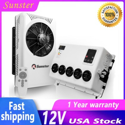 #ad 12V Split Air Conditioner 12000 BTU AC Kit Fit for Cab Semi Truck Bus Caravan RV $413.99