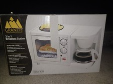 Stazione Colazione Granito 3 in 1 GKA-300 | Forno Tostapane, Caffettiera e Griglia 6"