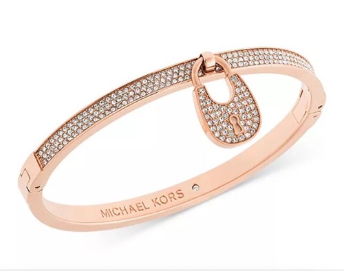 MICHAEL KORS Pavé Crystal Lock Bangle Bracelet- Discontinued In Stores
