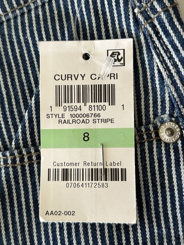 NWT - Style & Co Women’s size 8P Railroad Stripe Curvy Capri Mid Rise Pants - Picture 7 of 8