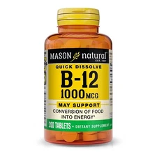 Vitamin B12 1000 mcg Sublingual Tablets 100 200 300 400 Mason Natural B 12 B-12