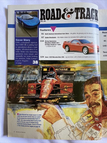 1990 April Road & Track Magazine Corvette & CERV III America’s Supercars (CP105) - Picture 2 of 3