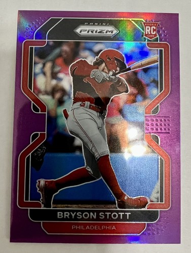 2022 Panini Prizm Purple Prizm RC #63 Bryson Stott Rookie Philadelphia Phillies - Picture 13 of 21